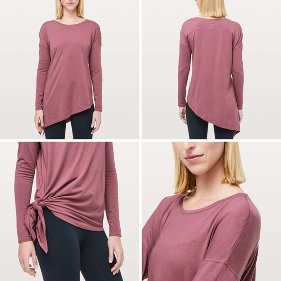 lululemon athletica Tops - Lululemon To The Point Long Sleeve in Misty Merlot, Size 12
